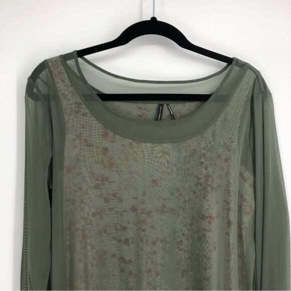 STELLA CARAKASI Lagenlook Floral Tunic Green Size Small - Picture 2 of 7
